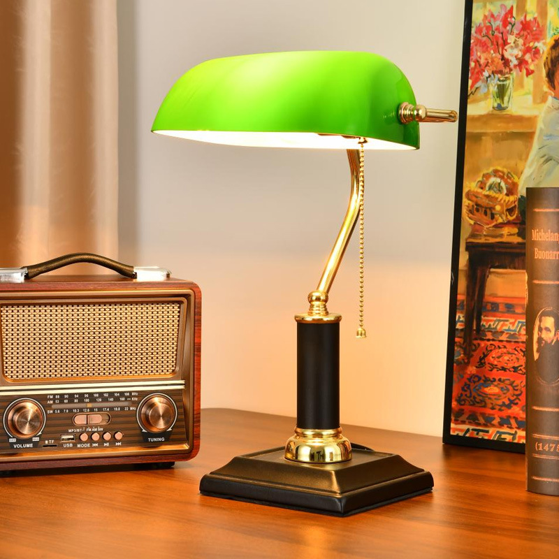Home Office Lamp - Luminária de Mesa Vintage Republicana Americana