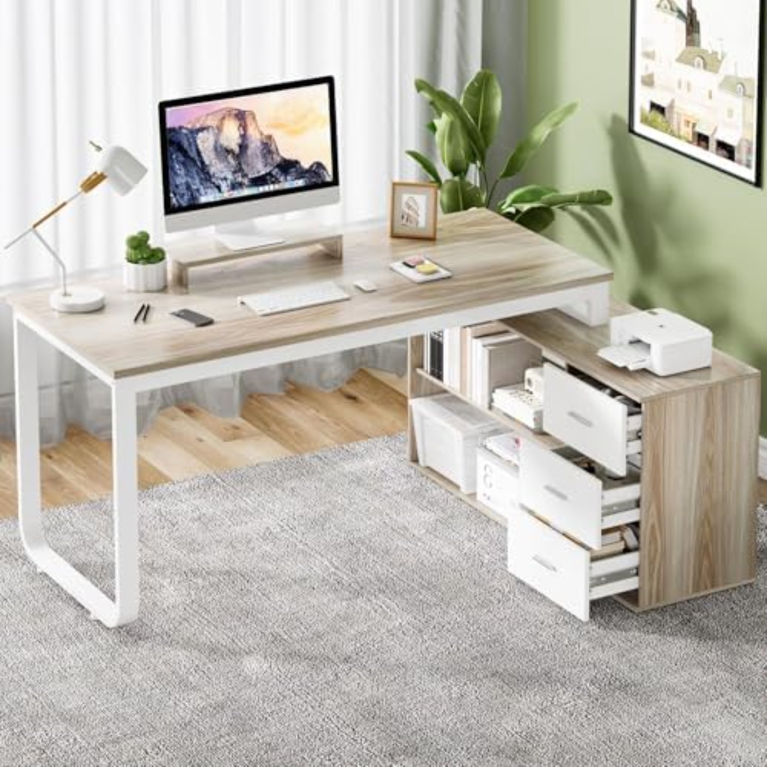 Home Office L Shaped Desk - Mesa de escritório em forma de