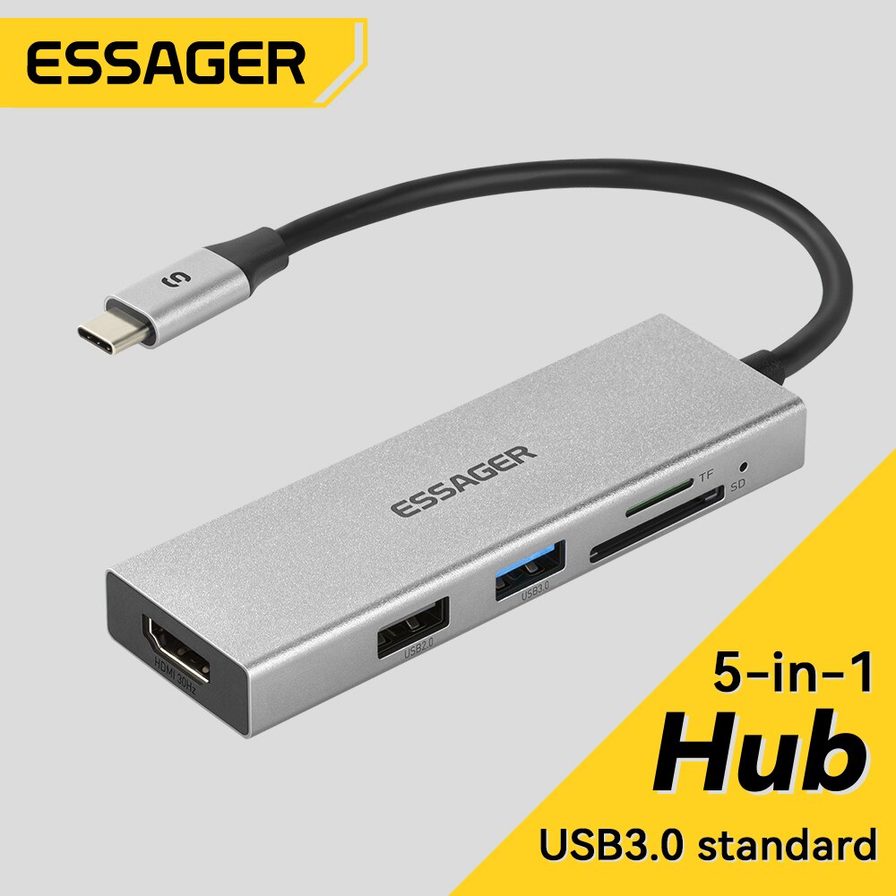 Home Office For Mac - Essager 5 em 1 USB C