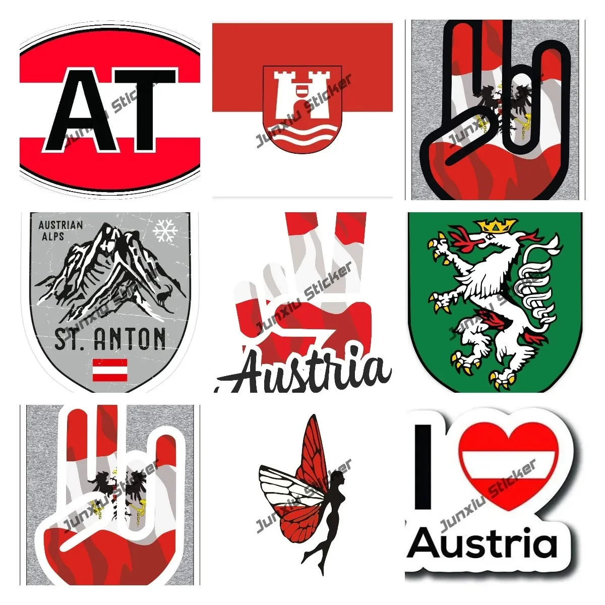 Home Office Logo - Criativo áustria bandeira decalque do carro
