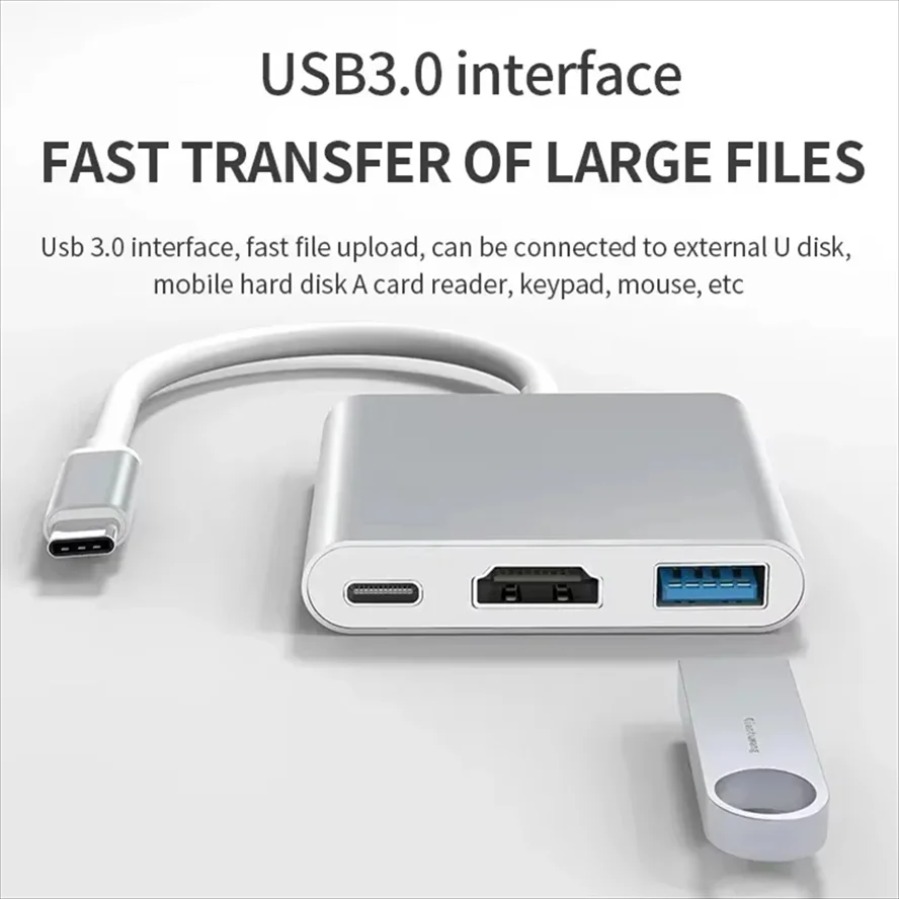 Hub USB 3.0 3 em 1, Adaptador  - Home Office For Mac avaliação e preço