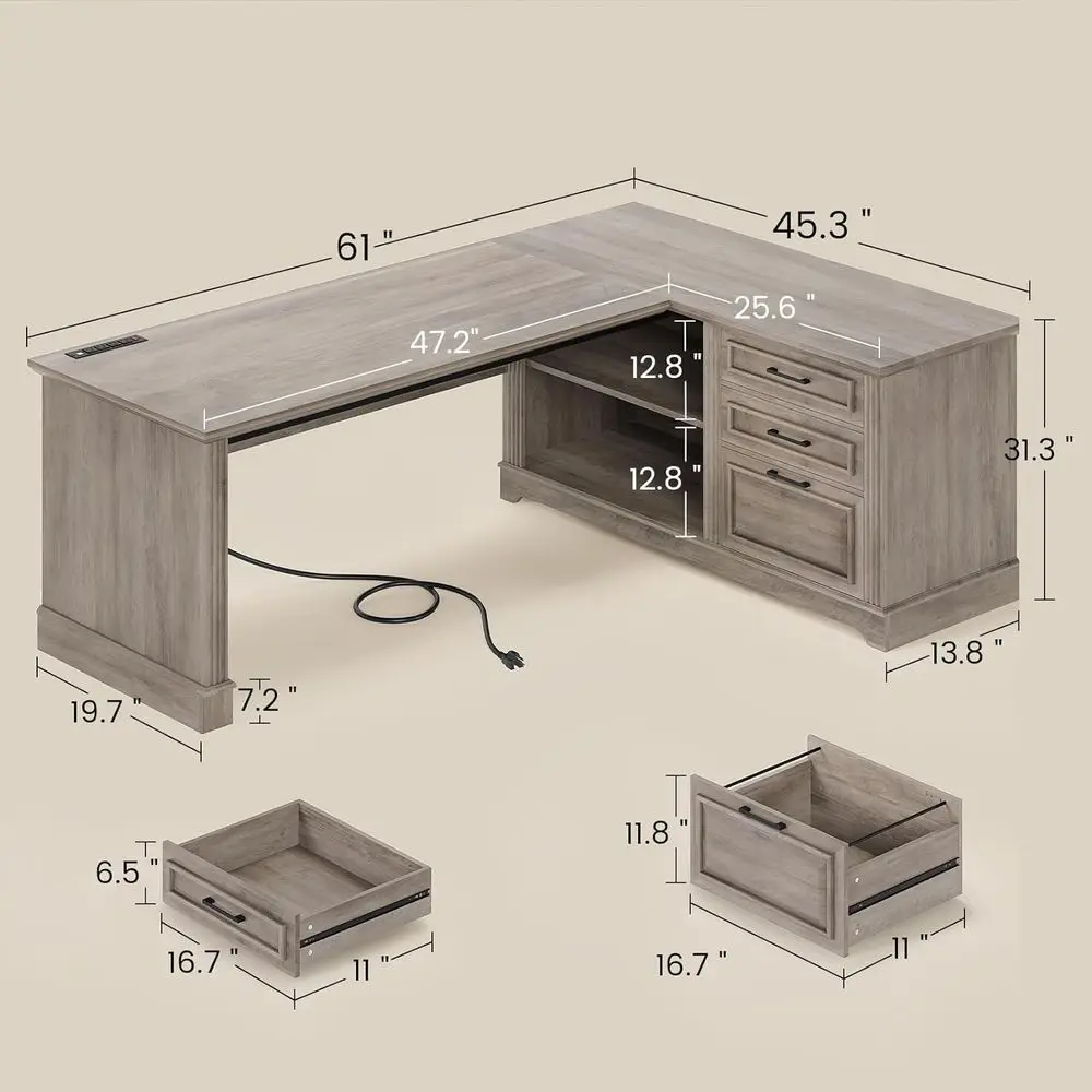 Escrivaninha Executiva em L de - Home Office L Shaped Desk avaliação e preço