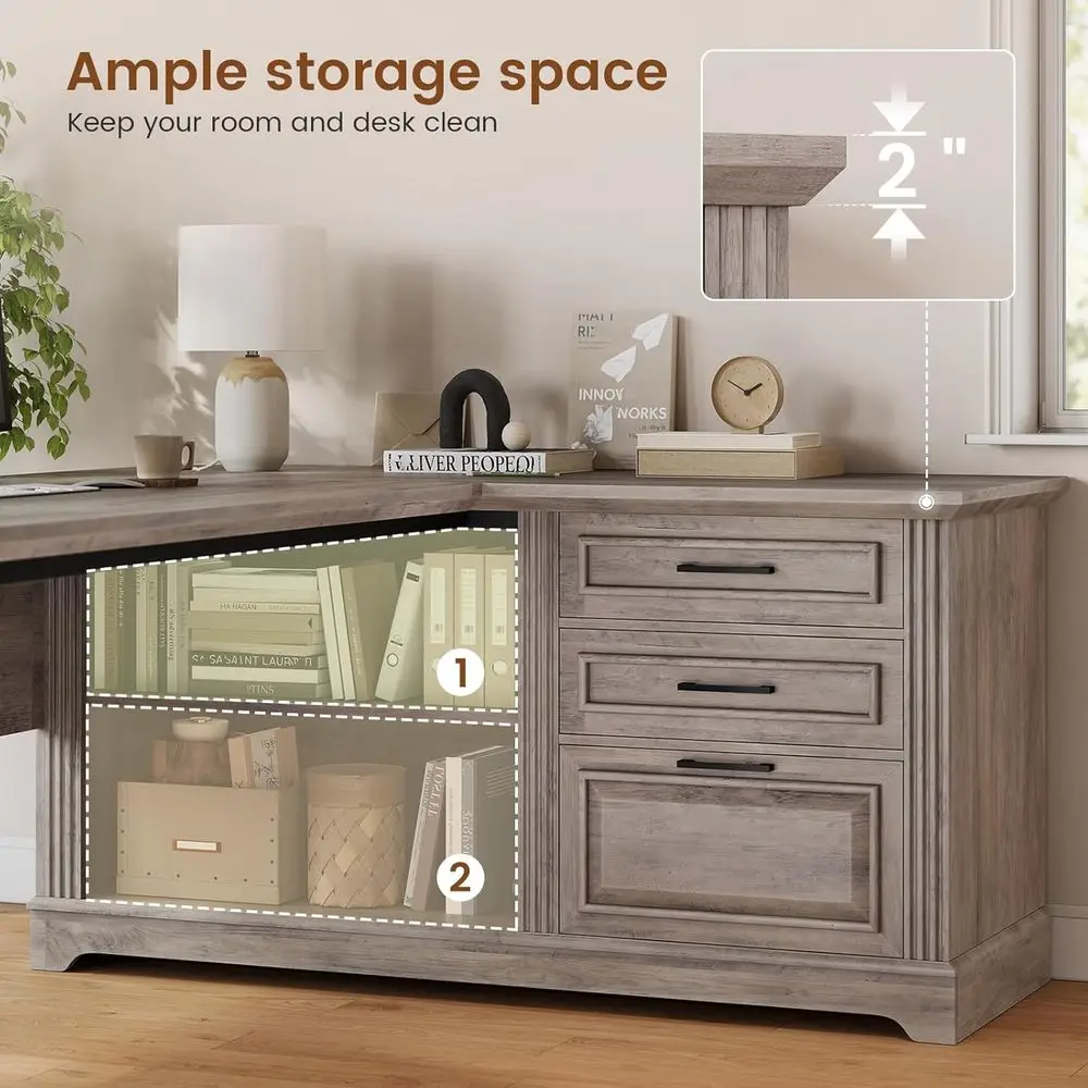 Escrivaninha Executiva em L de - Home Office L Shaped Desk avaliação e preço