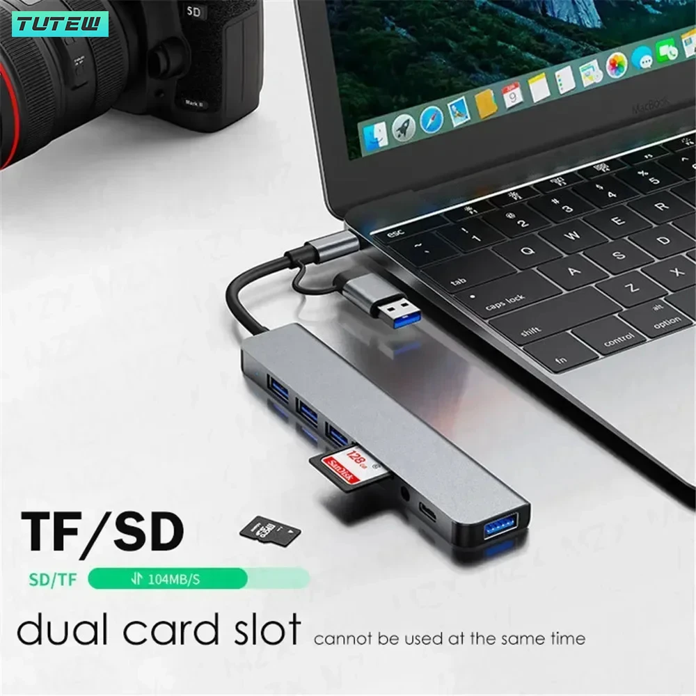 8 em 1 USB C Hub USB Splitter  - Home Office For Mac avaliação e preço