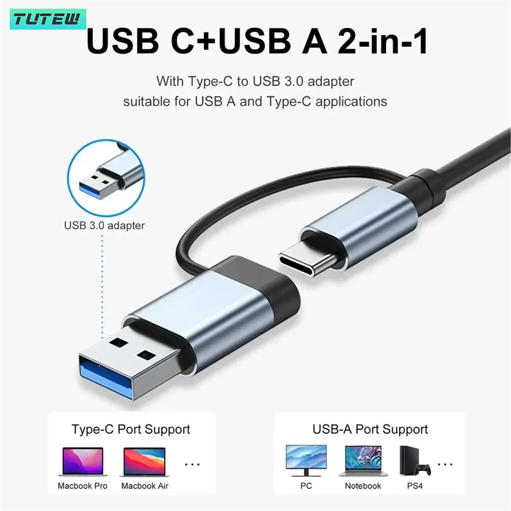 8 em 1 USB C Hub USB Splitter  - Home Office For Mac avaliação e preço