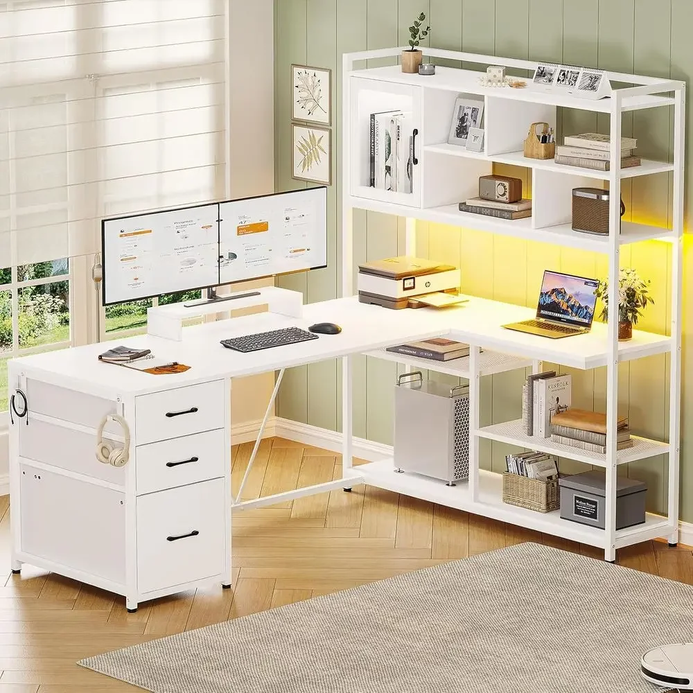 Escrivaninha em L de 58 Polega - Home Office L Shaped Desk avaliação e preço