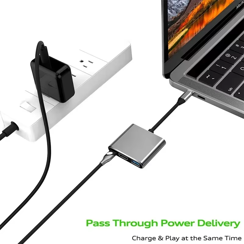 Hub USB C 3 em 1 KEBIDUMEI USB - Home Office For Mac avaliação e preço