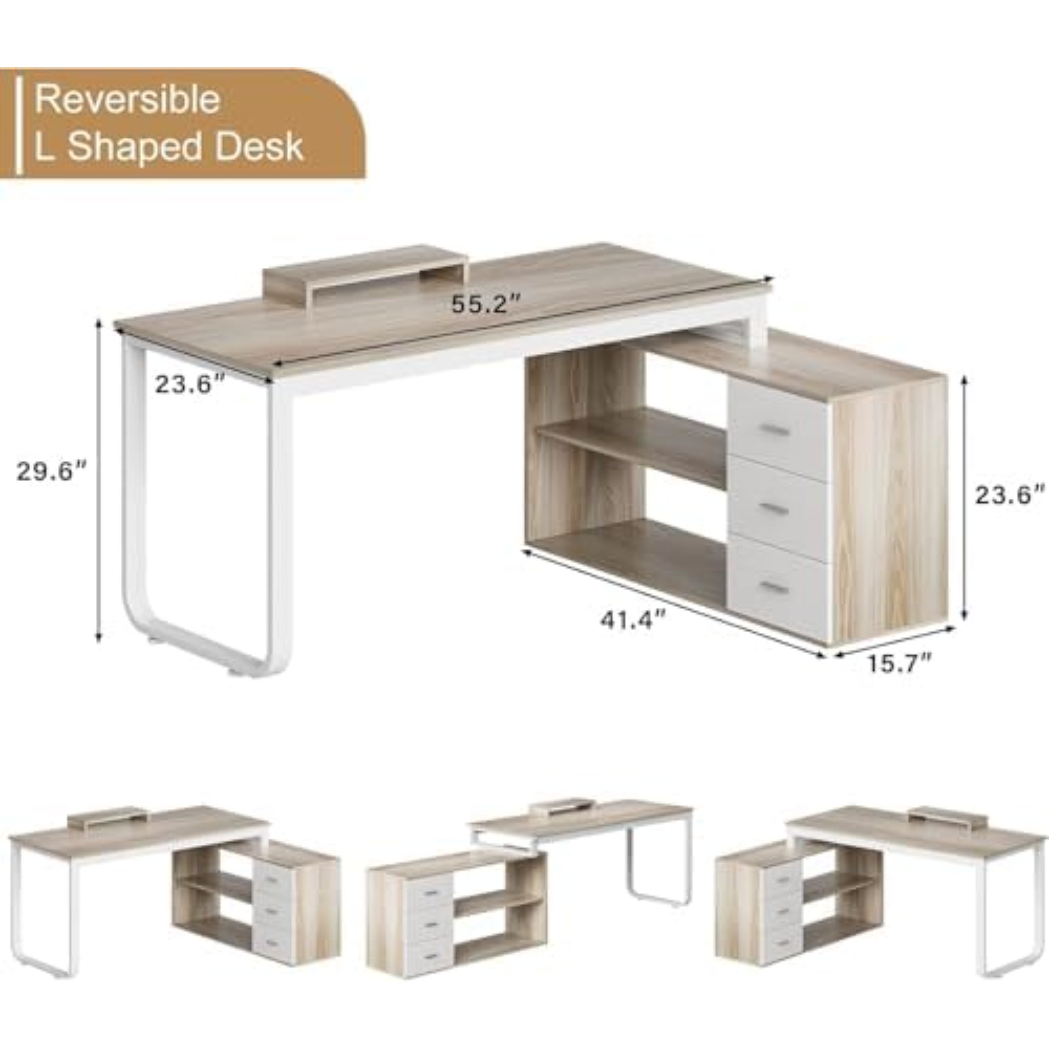 Mesa de escritório em forma de - Home Office L Shaped Desk avaliação e preço