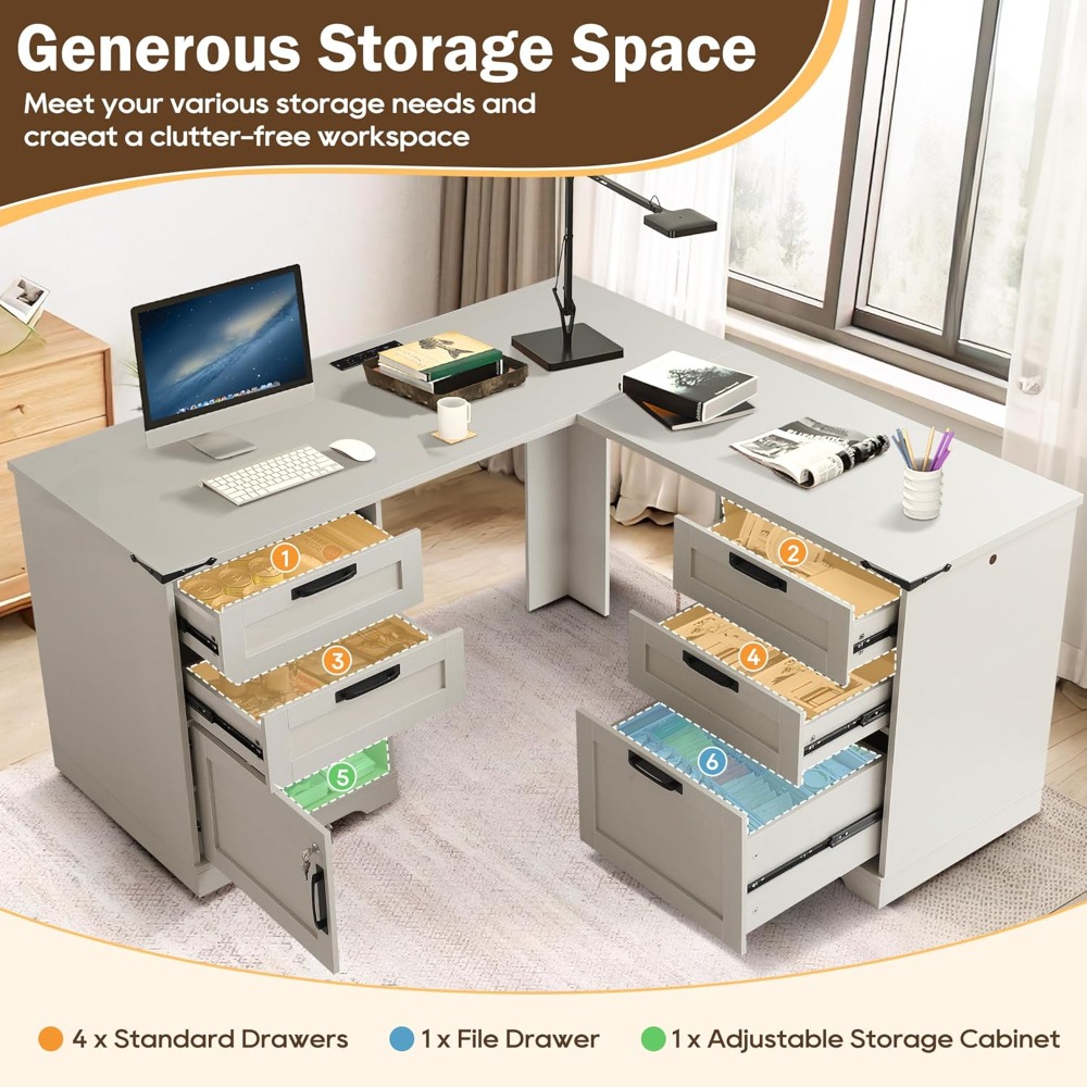 Mesa executiva em forma de L d - Home Office L Shaped Desk avaliação e preço