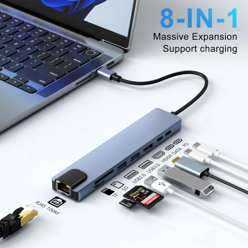Hub USB C 8/7 em 1 Adaptador D - Home Office For Mac avaliação e preço
