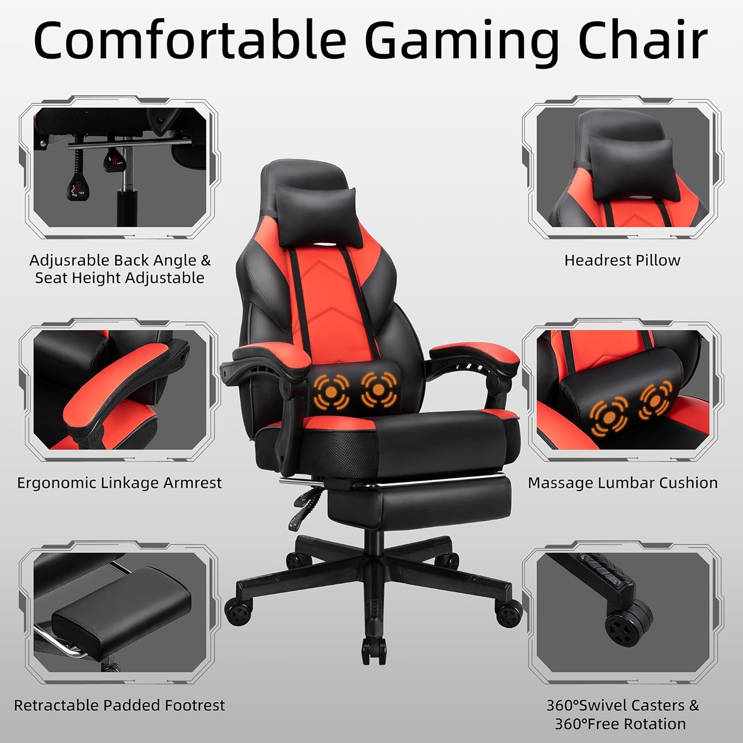 Cadeira Gamer com Apoio para o - Home Office Chair avaliação e preço