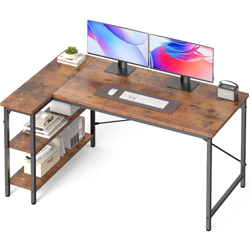 Mesa em L de 47 Polegadas com  - Home Office L Shaped Desk avaliação e preço