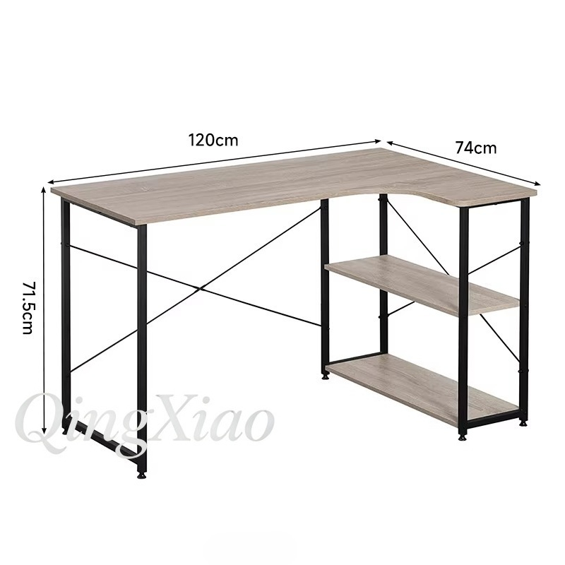 Mesa de Canto em L com Estante - Home Office L Shaped Desk avaliação e preço