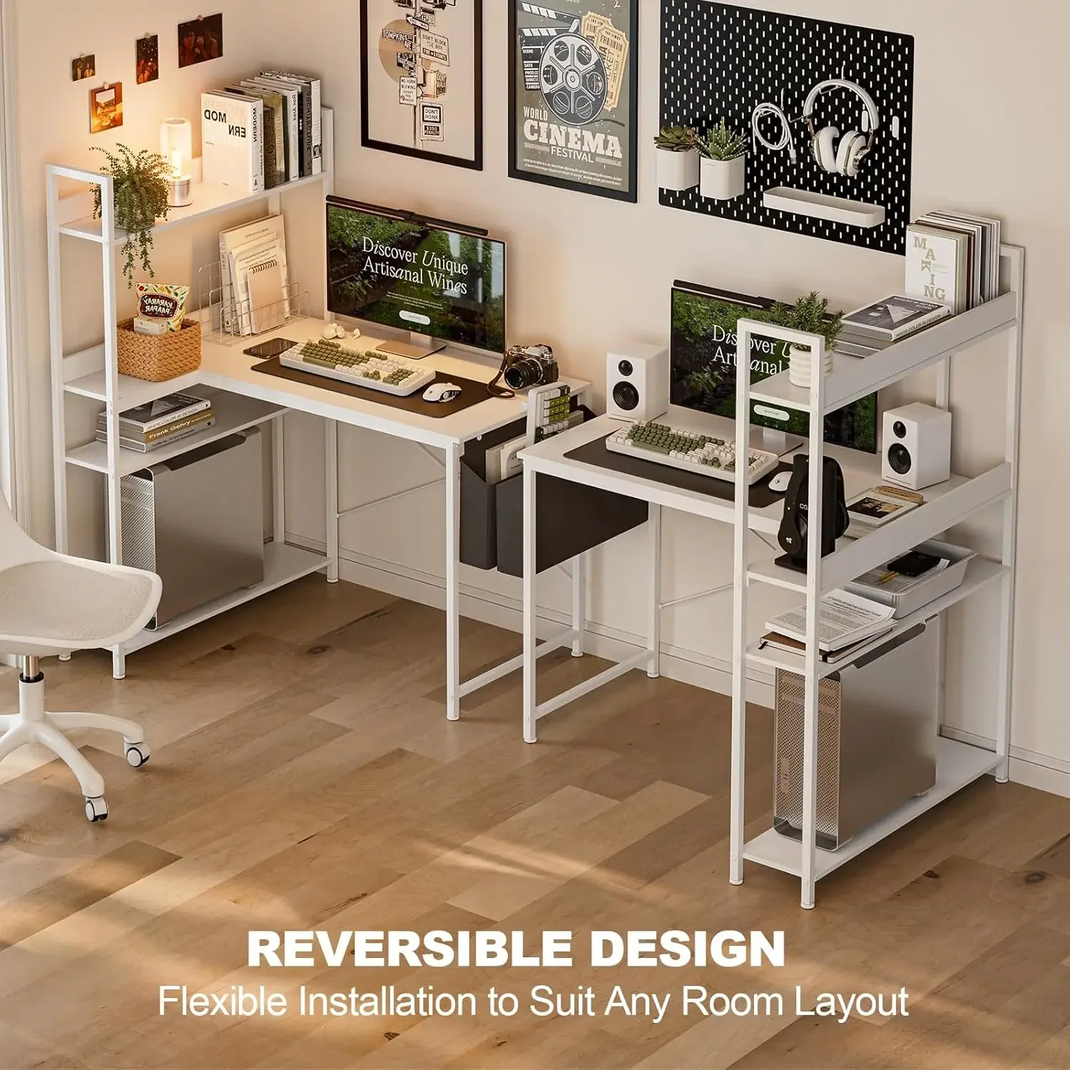 Mesa de Computador em L de 47  - Home Office L Shaped Desk avaliação e preço