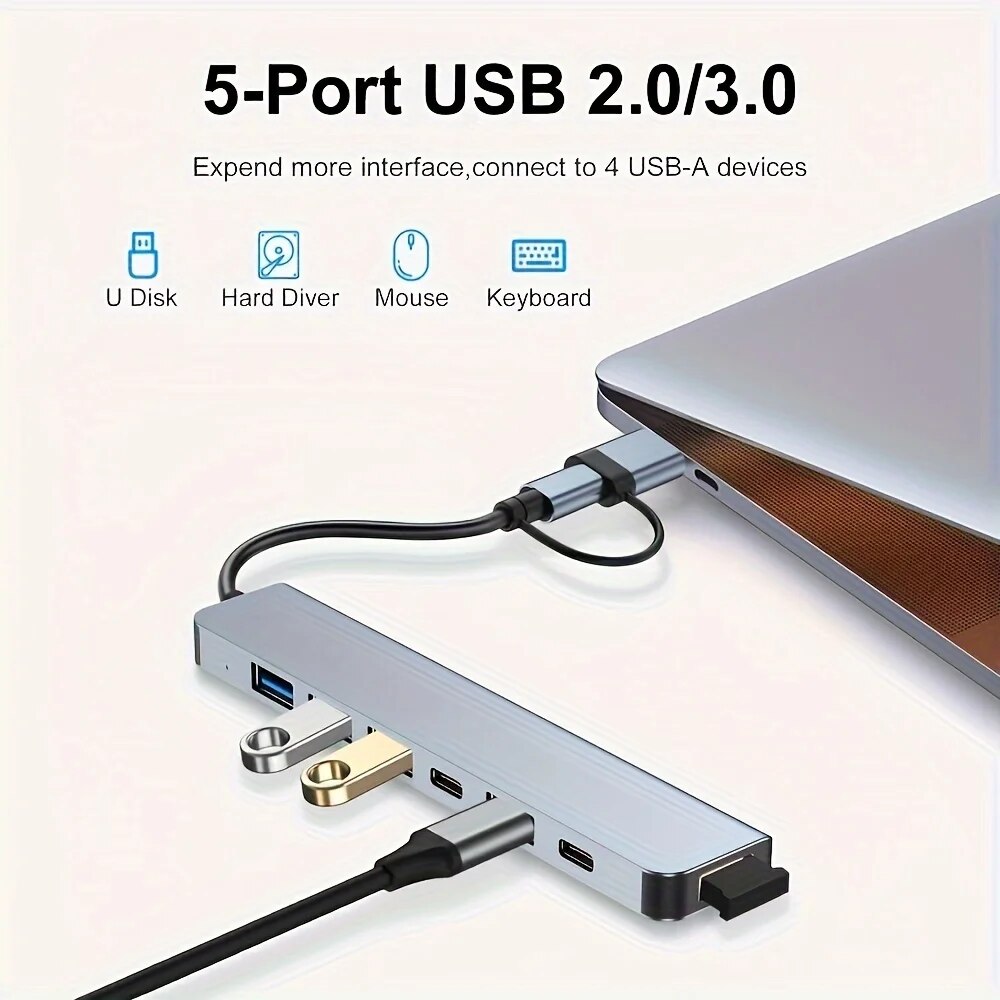 Hub USB3.0 2 em 1 com 7 Portas - Home Office For Mac avaliação e preço
