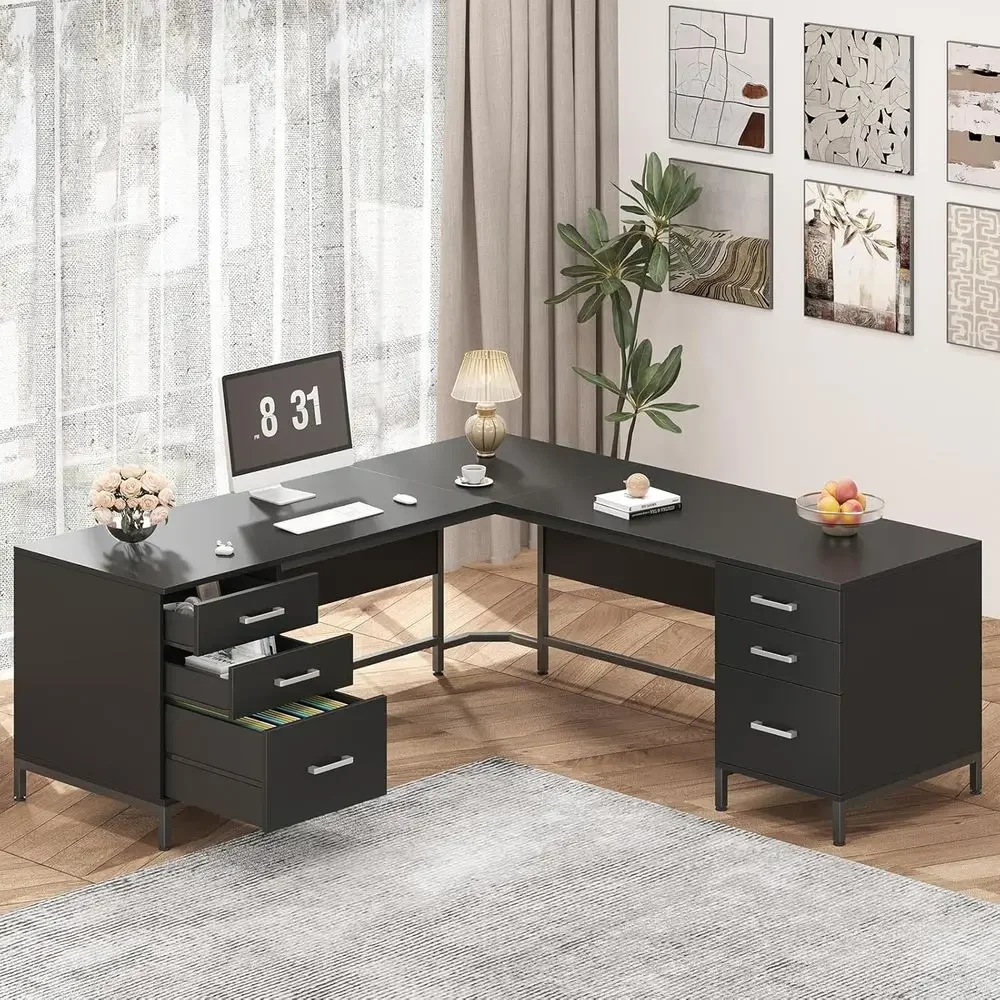 Mesa de Madeira Grande em Form - Home Office L Shaped Desk avaliação e preço