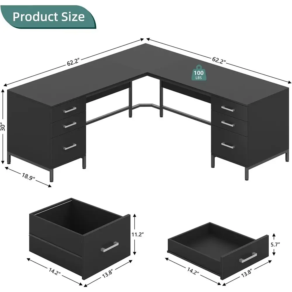Mesa de Madeira Grande em Form - Home Office L Shaped Desk avaliação e preço
