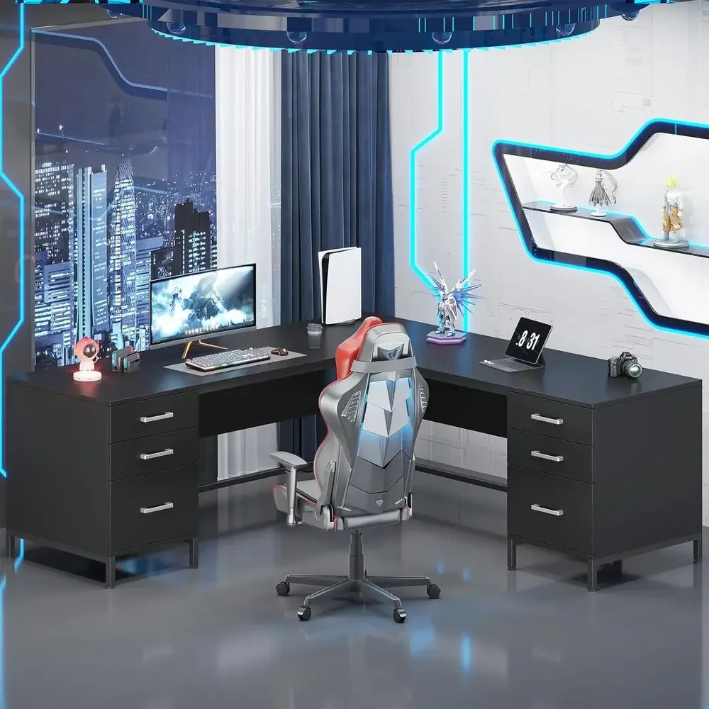Mesa de Madeira Grande em Form - Home Office L Shaped Desk avaliação e preço
