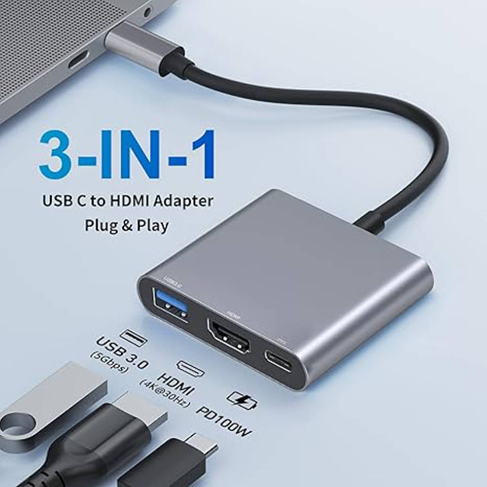 Hub USB Tipo-C 3 em 1 Macho pa - Home Office For Mac avaliação e preço