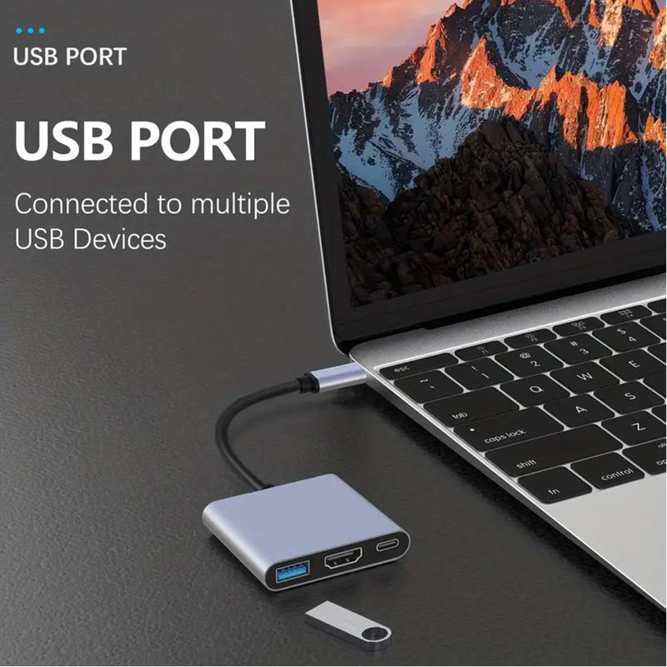 Hub USB Tipo-C 3 em 1 Macho pa - Home Office For Mac avaliação e preço