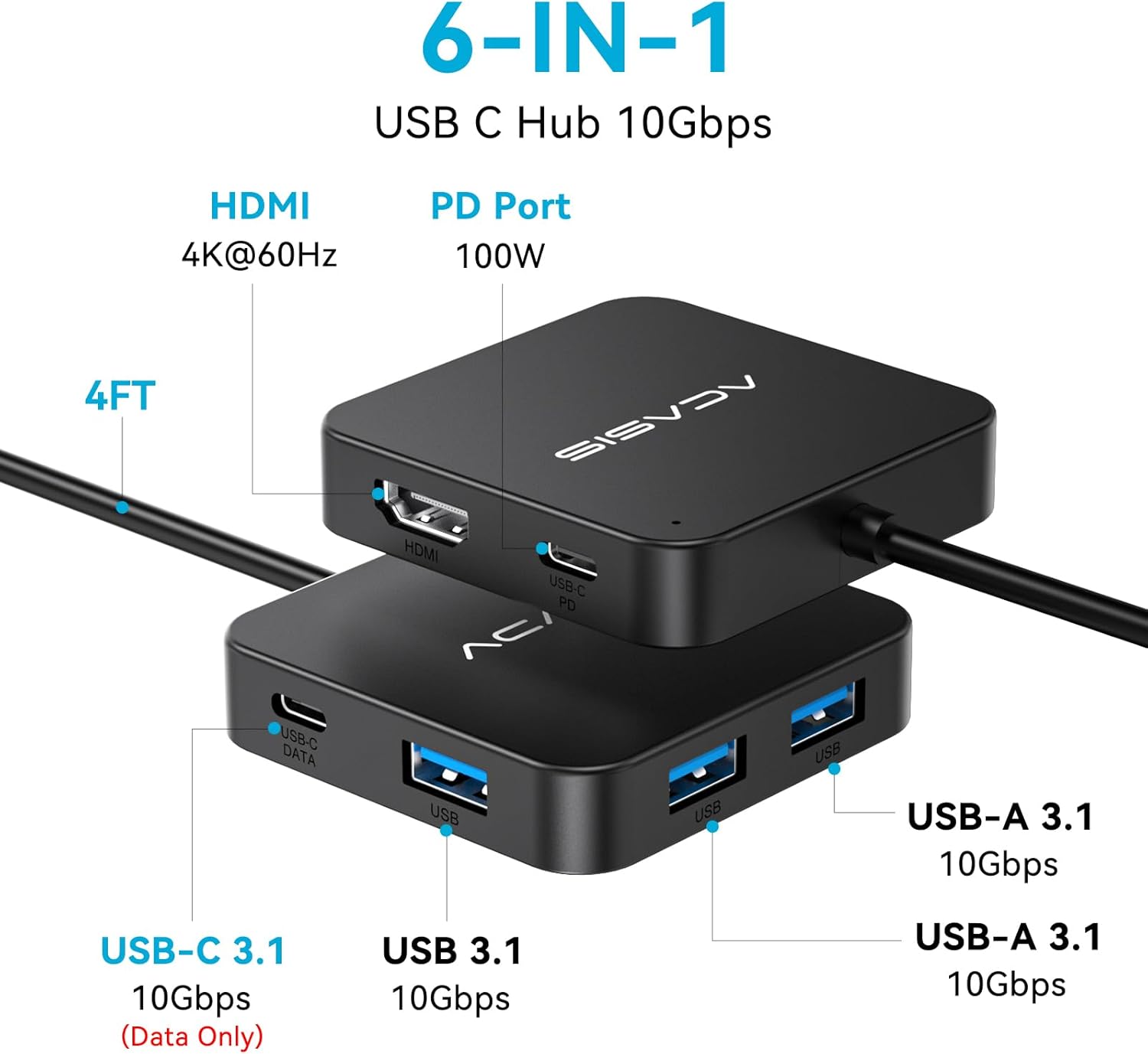 ACASIS USB C Hub 6 em 1 Adapta - Home Office For Mac avaliação e preço